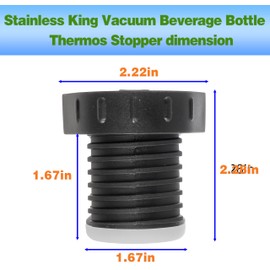 (Upgraded) Vacuum Insulated Beverage Stopper Pico de Mate Replacement Part For THERMOSS Stainless Classic Vacuum Insulated Wide Mouth Bottle Parts Shop Replacement Thermo s Stopper (40 Ounce Black)
