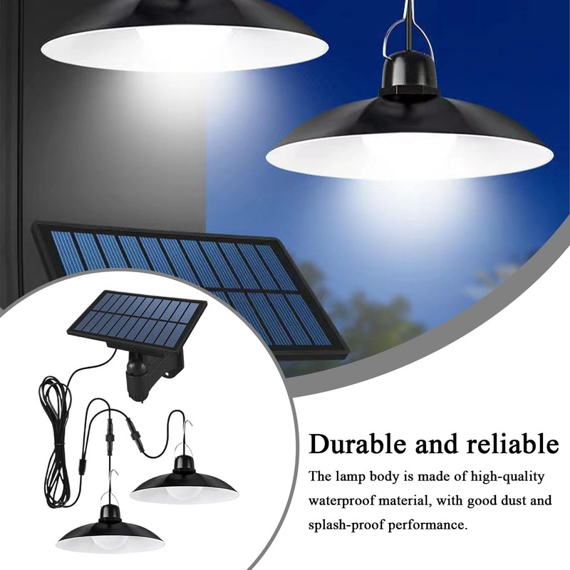 Shed Solar Light,Work Light with 2 Heads | Waterproof Solar