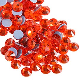 Beadsland Hotfix - 1440 diamantes de imitación de cristal con parte trasera plana para manualidades, ropa, decoraciones de bricolaje, naranja, SS20, 0