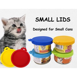 Comtim Cat Food Can Lids, Silicone Small Pet Food Can Lids Covers for 3 oz Cat Food Cans (Multiple)