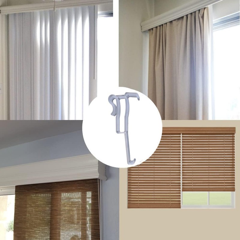 Cutelec 6pcs 3-1/4" Valance Clips Clear Plastic Hidden Retainer Holder