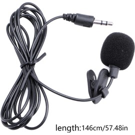 Pxiryanlow Black Lavalier Microphone for Livestreaming,Videos Livestreaming Lavalier Microphone 38.58" Length Mic Omni-Directional Pattern