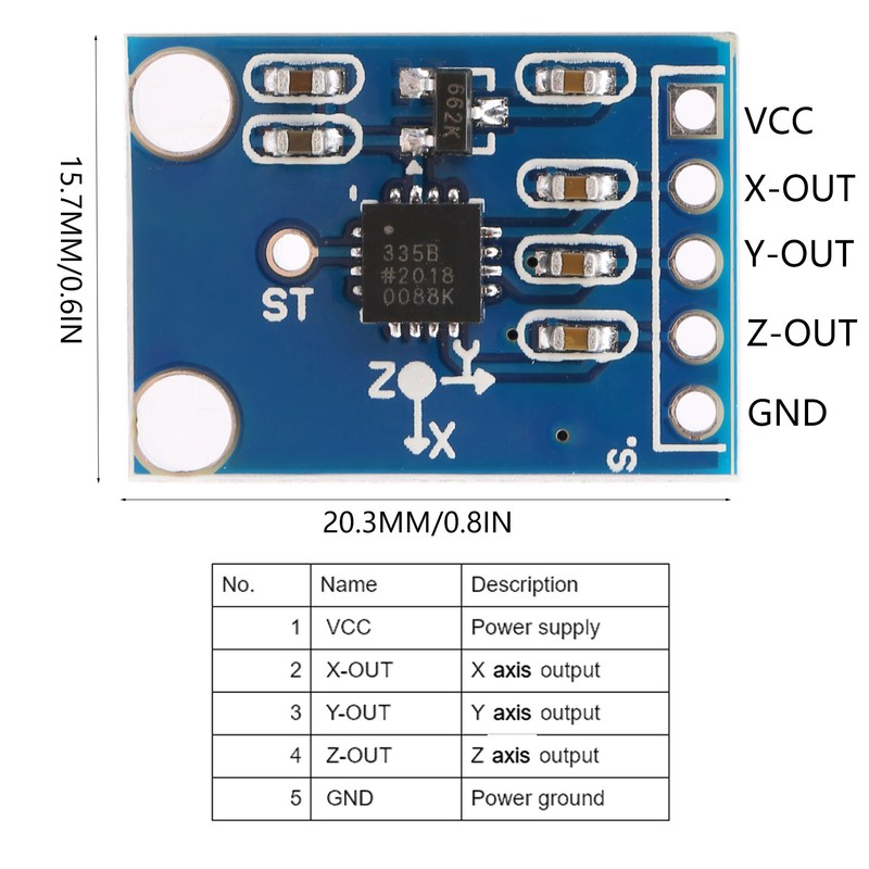 Angle Sensor Module Triple Axis Accelerometer Tilt Angle Module Components