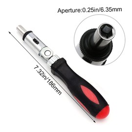 JIALWSJWAN Ratchet Screwdriver 1/4 Inch Inside Hexagon Interface Screwdriver 0-180 Degree Ratchet Bit Holder Screwdriver for Mechanical Repairs Home Industrial