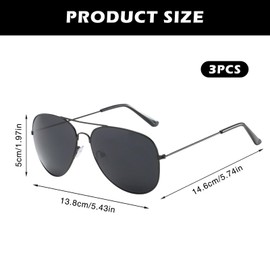 KIRVOS Polarising Aviator Sunglasses with UV Protection, Classic Retro Style, Black Lenses - Ideal for Driving, Travel, Fishing (Black)