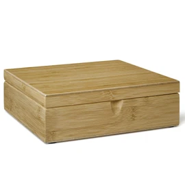 Bredemeijer 6-Compartment Bamboo Tea Box without Window, Brown