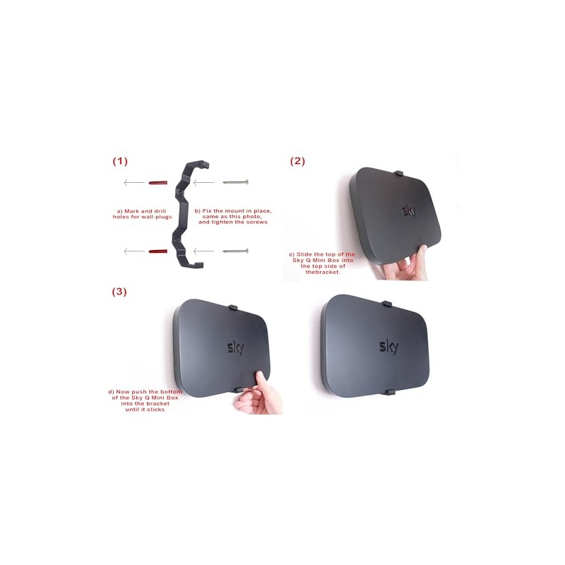 Decoralin Sky Q Mini Wall Mounting Bracket Compatible with EM150,