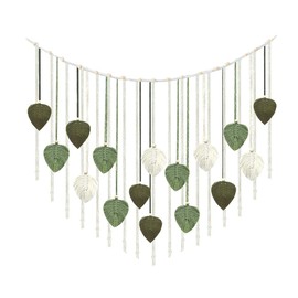 YICUCI Macrame Wall Hanging Large Boho Wall Decor Woven Boho Wall Tapestry for Bedroom Living Room Wall Art Modern Wall Decor Handmade Boho Tapestry Leaf Feather Boho Wall Art Decorations Green