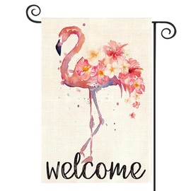 YBTLhome Welcome Summer Pink Flowers Spring And Summer Garden Flags Double-Sided Print Home Decor, Outside Decor, Yard Decor, Garden Decor, Holiday Decor(No Flagpole) 12 * 18in/30 * 45cm