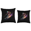 Freestyle Skier Watercolor Vector Throw Pillow