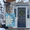 Hzppyz Hello Winter Snowflakes Garden Flag Double Sided, Blue Snow