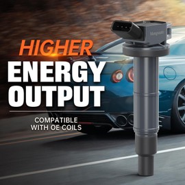 Set of 4 Ignition Coil Pack Compatible with 2002 2003 2004 2005 2006 2007 2008 2009 Toyota Camry RAV4 Matrix Solara Corolla Highlander Lexus HS250h Scion xB TC 2.0L 2.4L Replaces 90919-02244, 12825