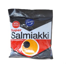 Fazer Super Salmiakki Original Finnish Salty Liquorice Wine Gums, 2-pack