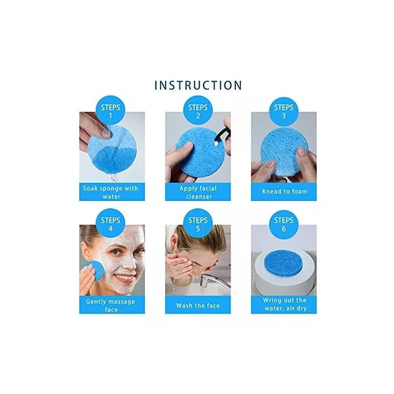 N Esponjas Faciales Para Limpieza Reusables Multicolor 50 Pzas