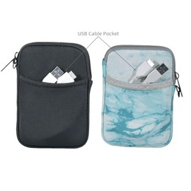 AF-WAN 2.5 Inch External Hard Drive Case,Premium Waterproof & Shockproof Storage Bag for Home,Office & On-The-Go Protection-Dustproof, Perfect for Business Outings(2-Pack) (Black&Green marbled)