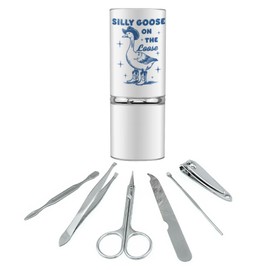 GRAPHICS & MORE Silly Goose on the Loose Stainless Steel Manicure Pedicure Grooming Beauty Care Travel Kit