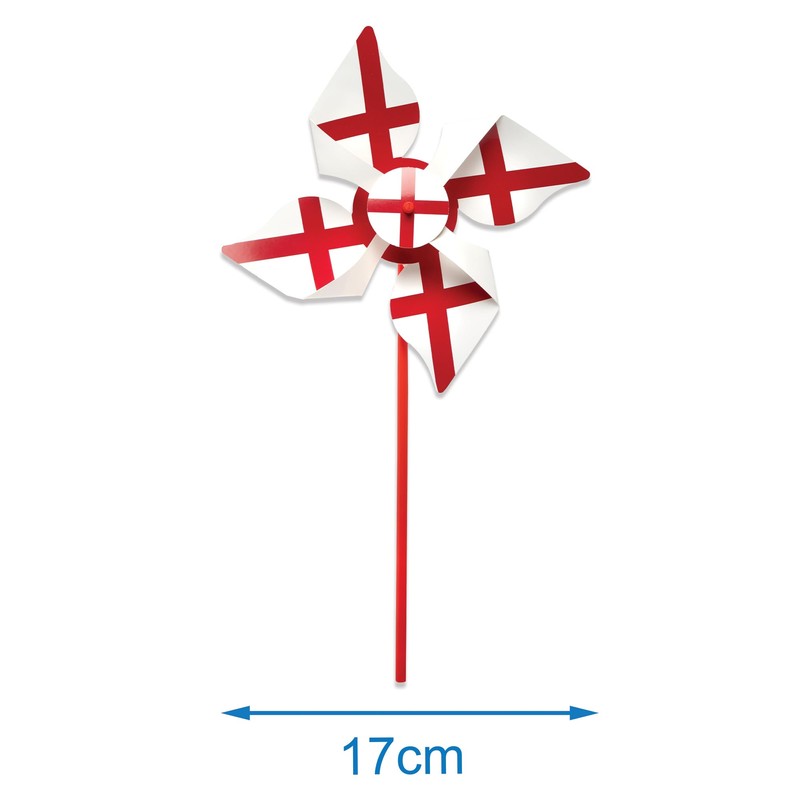 Baker Ross FX983 England Flag Windmill Kits - Pack of