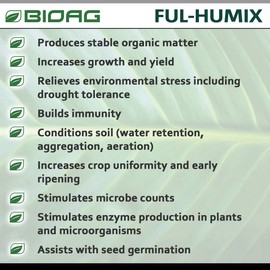 BioAg Ful-Humix Organic Humic Acid Soil Dry Amendment, Increases Yield, Nutrient Uptake for All Plants, Lawn (100 Grams)