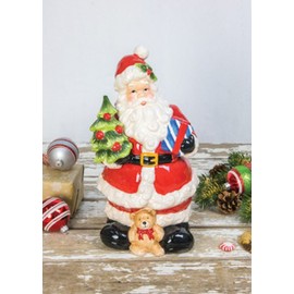 Hanna's Handiworks Festive Santa-Shaped Ceramic Cookie Jar, 7.5" x 7.5" x 13"