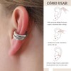 Fokoo Ear Cuff de Inoxidable de Hipoalergénicos, 2 Piezas Aretes
