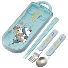 Skater TACC2AG-A Trio Set, Chopsticks, Spoon, Fork, Mofusand Moff Sand, Antibacterial, Made in Japan