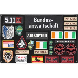 60 x 45 cm Patches Velcro, Velcro Board Patches Velcro, Wall Velcro Surface Velcro Mat, Tactical Patch Display Board, Wall Tactical Military