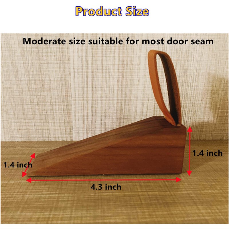 Door Stopper, Soild Walnut Wood Doorstop Wedge, Non-Slip Door Stops