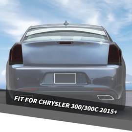 Jimen Fit for Chrysler 300/300C 2015-2024, 1PC Third Brake Light Cover & 2PCS Smoked Tail Light Cover Trim