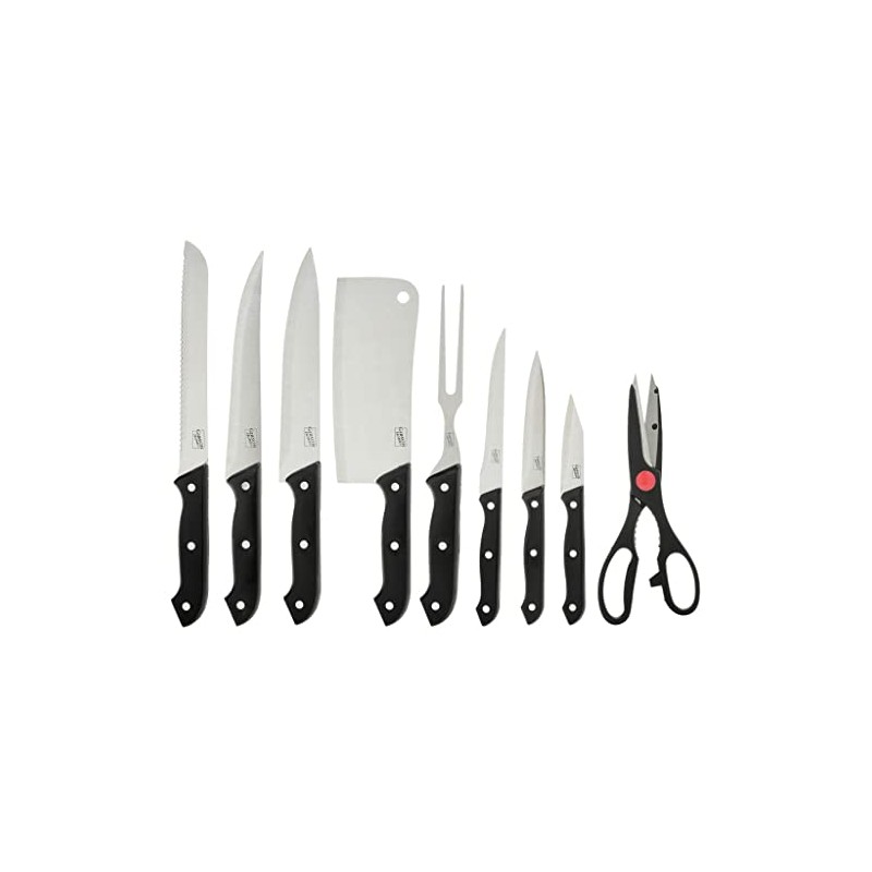 Gibson Home Wildcraft 10 Piece Cutlery Set with Wooden Cutting