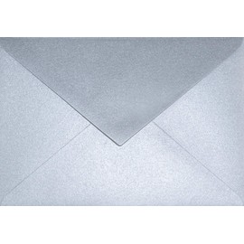 Netuno 25 Envelopes Mother-of-Pearl Silver DIN C6 114 x 162 mm 120 g Aster Metallic Silver Envelopes Chic Elegant Letter Envelopes Beautiful for Invitation Cards Wedding Birthday Christmas