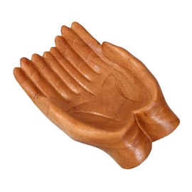 Baluue Hand Carved Wooden Decorative Bowl Stylish Key Dish for Entryway Table Functional Snack Tray Rustic Home Decor for Living Room Bedroom Office