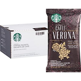 Starbucks SBK11018192 Drip-Brewing Single Pot Portions Caffe Verona Ground Coffee Packets, Dark Roast (Pack of 18)