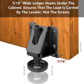 Leveling Feet Heavy Duty Furniture Levelers Adjustable Table Leg Leveler w/Lock Nuts for Furniture,Table, Cabinets, Workbench,Shelving Units and More,Black (Heavy Duty Furniture Levelers Black 4P)