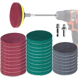 GOH DODD 31 Piece Polishing Pad Set of 31 Scouring Pad with Scrub Pad Magic Pad Electric Drill Cleaning Kit for Household Cleaning Kit Drill Attachment Bathroom Bath Cleaning Scrubber Cleaning Kit Car Wash Set for Removing Rust on Metal Surfaces Polishin
