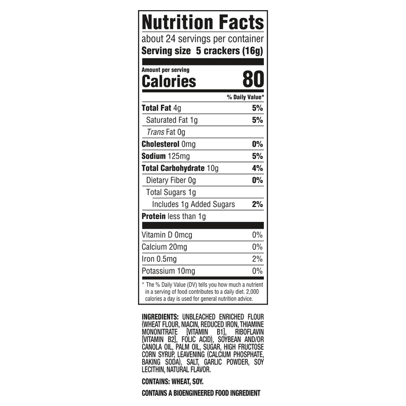 RITZ Garlic Butter Crackers, Snacks for Kids and Adults, Lunch