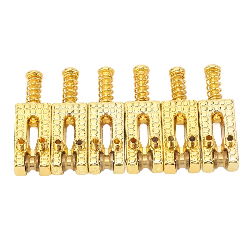 6Pcs Guitar Bridge Roller Saddles Height Adjustable Vintage Style Electric