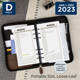AT-A-GLANCE 2023 Daily & Monthly Planner Refill, Half-Hourly, 12800 Day-Timer, 3-3/4" x 6-3/4", Size 3, One Page Per Day (471-125)