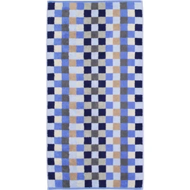 Cawö hand towel Unique Karo blue size 50x100 cm