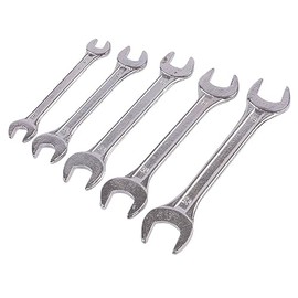 5pc Carbon Steel Metric Open-End Spanner Set - Ratchet MM Ring Socket Wrench Plumbing Nut Spanners - by Blackspur