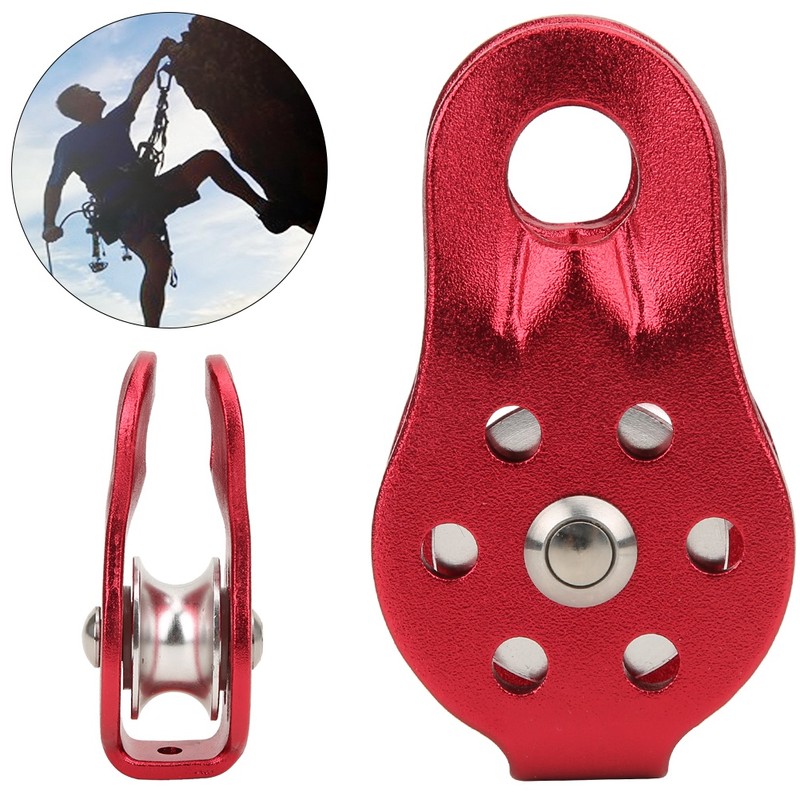 Outdoor Portable Climbing Metal Hardware Single Sheave Fixed Pulley with