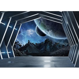 LYRYGS 10X8ft Space Backdrop Outer Space Photography Background Science Fiction Birthday Banner Backdrops cp-503