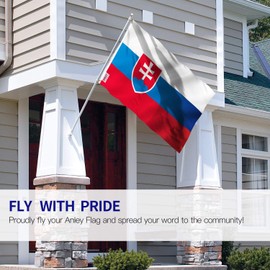 ANLEY Fly Breeze 3x5 Feet Slovakia Flag - Vivid Color and Fade Proof - Canvas Header and Double Stitched - Slovak Republic Flags Polyester with Brass Grommets 3 X 5 Ft