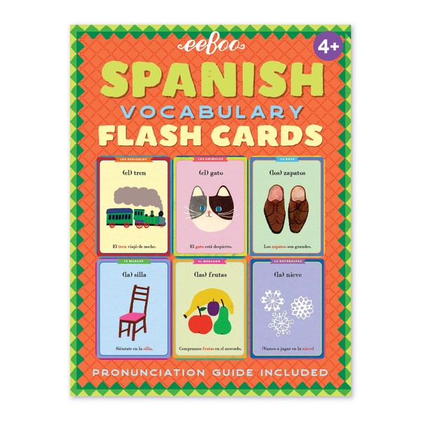 eeBoo: Spanish Vocabulary Flash Cards, Learn Spanish, Imaginative Problem Solving, Educational Games that Cultivates Conversation, Socialization, and Skill-Building, Perfect for Ages 4 and up