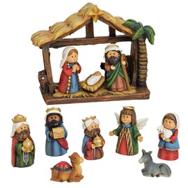 Goldschmidt Cute Nativity Figures Set | Jesus Mary Joseph 11 Figures 2-9 cm | Christmas Nativity Scene Figures