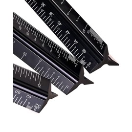 Gwybkq Architectural Scale Ruler 3 Pack Aluminum Triangular Ruler 12 Inch Imperial M...