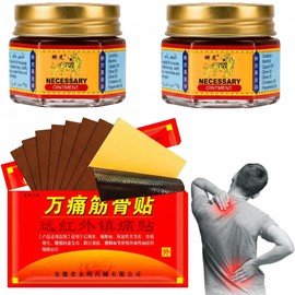 2 Ungüentos Analgésicos Pomada Roja y Roja Origen Tailandés Bálsamo Tipo Tigre con 8 Parches Calientes, Alivio Muscular, Articulaciones, Espalda, Cuello y Picaduras Remedio Tradicional Chino Calentador Muscular