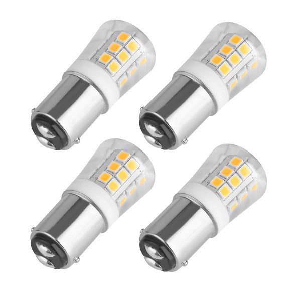 JOMITOP BA15D Two Contact LED Bulb S8 Bayonet Base 1076 1142 1176 Non-Dimmable 3W Waterproof AC12V/DC 10-24V For RV Camper Trailer Motorhome Wheel and Marine Boat Pack of 4