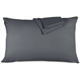 Hafaa Pillow Cases 2 Pack Brushed Microfiber Plain Pillow Cases with Envelop Closure – Wrinkle & Fade Resistant Pillow Cover, (Charcoal, 48x74 cm)