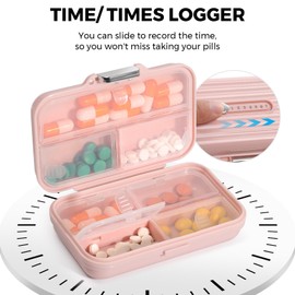 Pillendose, Reise-Pillendose, tragbare Medizin-Organizer-Box (groß und klein), wöchentliche Pillendose für 7 Tage, zur Aufbewahrung von Vitaminen, Fischöl und Nahrungsergänzungsmittel für den