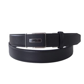 Arnold Palmer APB-4509 Men's Genuine Leather Business Belt, Fit Buckle + Elastic Holder, 1.4 inches (35 mm) Wide, King Size, 51.2 inches (130 cm), Black